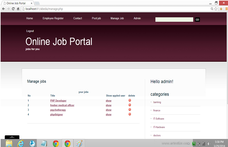 Documentation of online job portal project