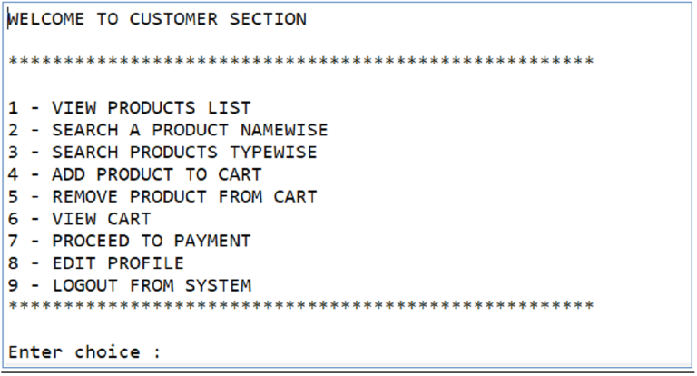 Online Shopping Management System Java Console Application Projects