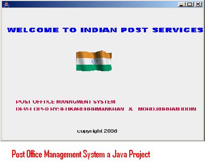 Post Office Management System a Java Project - 1000 Projects