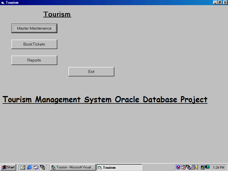 Tourism Management System Oracle Database Project