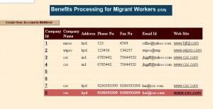 Benefits Processing for Migrant Workers Project