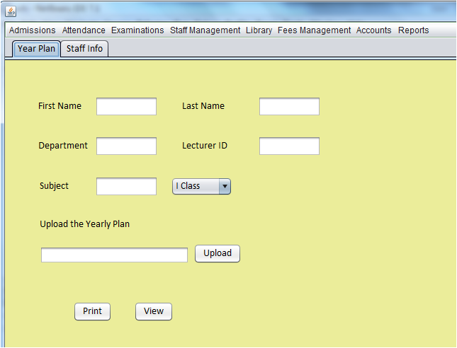 Staff Management Page View