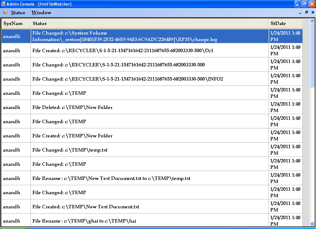 Remote Device Explorer System Server Admin Console