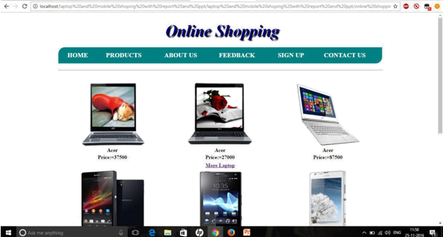 online shopping system project