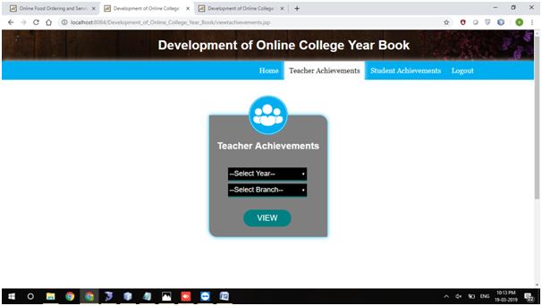 College Yearbook View Teacher Achievements output