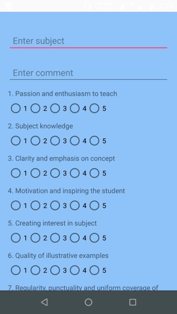 Student Feedback on Teachers performance