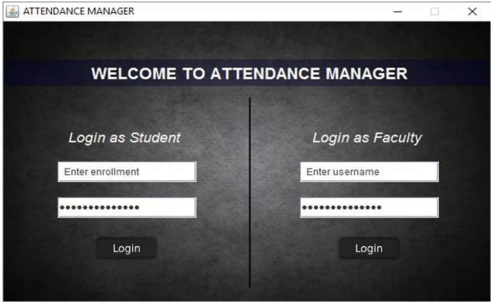 Homepage of attendance manager